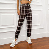 belt and buckle plaid pants